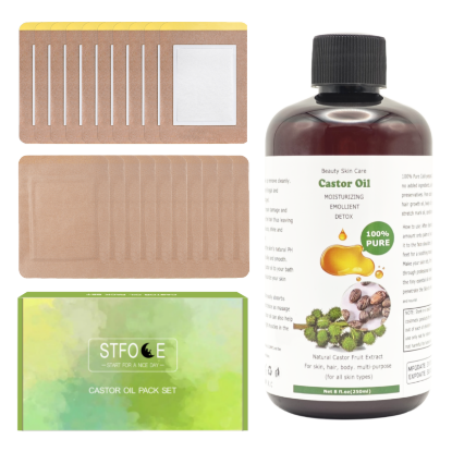 Picture of 20Pcs Medium Castor Oil Pack with Castor Oil, 8fl.oz/250ml
